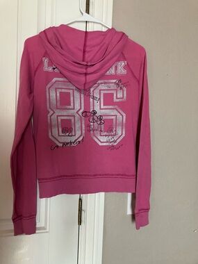 Victoria's Secret PINK Girls Hot Pink Zip-Up Hoodie Small